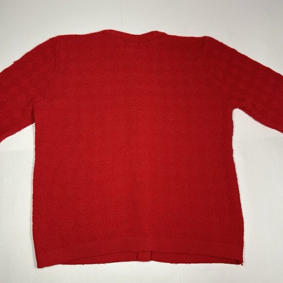 Vtg Cuddle Knit Cardigan Sweater Women Red Cable Knit Acrylic USA 70s Sz M ?! - Picture 6 of 8